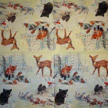 057 Tiere Herbst - 3-lagig - Nouveau